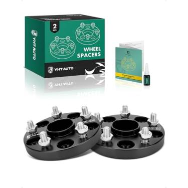 Imagem de YHTAUTO Espaçadores de roda centrados em cubo 5 x 4,5 20 mm compatíveis com Subaru Outback, Forester, Impreza, Legacy, WRX, espaçadores de pneu de 5 x 114,3 mm com pinos M12 x 1,25, furo do cubo de 56,1 mm, 5 pinos 2 peças, adaptadores de roda pretos