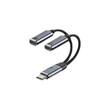 Imagem de Adaptador De Carregador De Fone De Ouvido USB C 2 Em 1 PD 100W Carrega