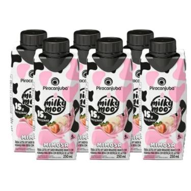 Imagem de Bebida Mimosa Whey Milky Moo 15g de Proteina - kit com 6 unidades de 250ml cada