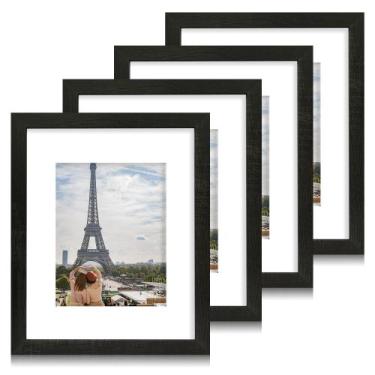 Imagem de Conjunto de 4 porta-retratos Hongkee 11x14 com vidro e madeira reais