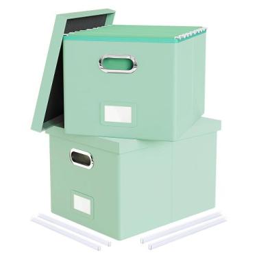 Imagem de Caixa organizadora de armazenamento de arquivos Oterri, pacote com 2 u