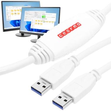 Imagem de Gearmo Cabo de transferência USB 2.0 sem driver para PC de 6 pés – Compartilhamento rápido de arquivos para Windows 11/10/8/7
