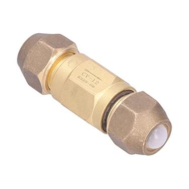 Imagem de Válvula de retenção de latão CV12 Conexão de parafuso tipo mola unidirecional de alta pressão com rosca de 1/2 polegada para compressor de ar pneumático e sistemas de refrigeração