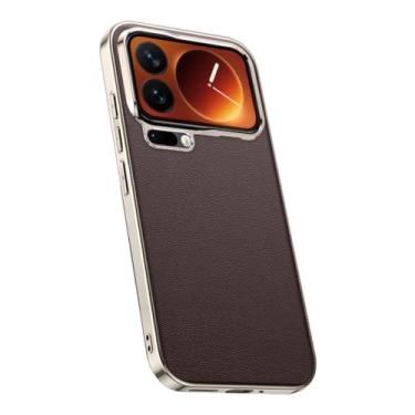 Imagem de LYJSMGZ Capa de couro para Xiaomi 17 Pro Max/17 Pro/17, capa de proteção contra quedas militar, antiderrapante, fina, dissipação de calor, marrom, 17