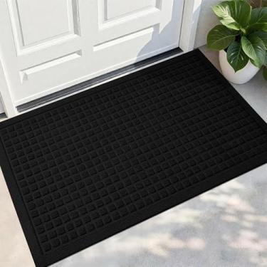 Imagem de PLEASOR Tapete de porta frontal para entrada interna e externa, capacho absorvente e resistente à sujeira, tapete de entrada antiderrapante resistente, resistente ao desbotamento, tapete de entrada de