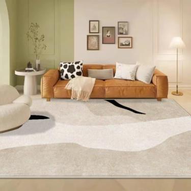 Imagem de Tapetes grandes para sala de estar, estilo simples, antiderrapantes, decoração de quarto, macios, laváveis, para sofá e mesa, fácil de limpar (160 x 200 cm)/TMY318-Flannel-3)