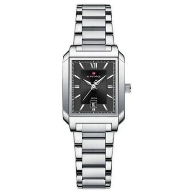 Imagem de Relógio De Pulso Feminino Pulseira Aço Inoxidável Casual 30m à Prova D´agua Prata