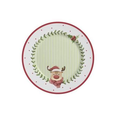 Imagem de Pratos Sobremesa Brancos Alleanza Cerâmica - Jogo 6 - 21cm