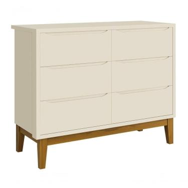 Imagem de Cômoda 6 Gavetas Classic New Areia Fosco Com Madeira - Reller