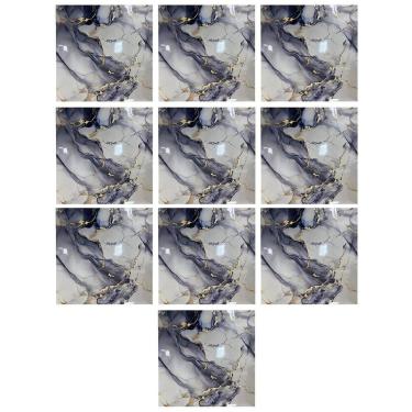 Imagem de Placa Adesiva Marmore 3D Kit 10 uni Papel de Parede Autocolante Obra Reforma Casa Quarto Sala Cozinha Ambiente Moderno