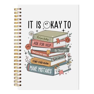 Imagem de LADOCK Caderno Espiral It Is Okay to Mental Health, Diário de Terapia para Mulheres, Presentes de Saúde Mental, Terapia Conselheiro Essencial, Cadernos Inspiradores para Trabalho Escolar, 13 x 20 cm
