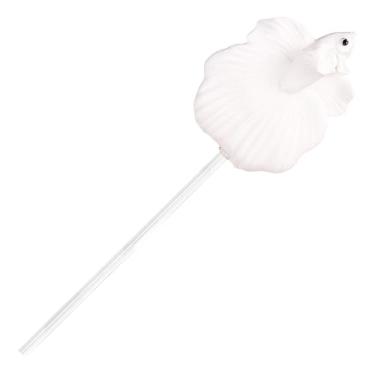 Imagem de KiBcsLic Varinha de Treinamento para Peixes Betta, Decoração para Aquário, Suprimentos para Iniciantes em Betta, Varinha Leve e com Formato Realista, Branco