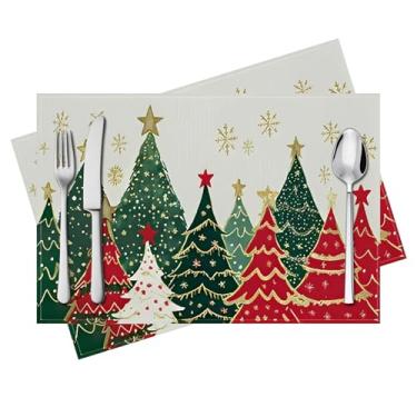 Imagem de Conjunto de jogo americano com 2 peças, capa de mesa de 29 x 43 cm para jantar de celebração