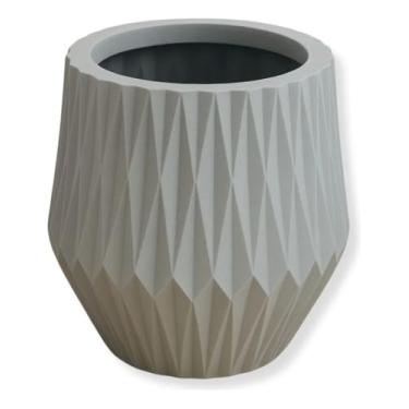 Imagem de Vaso Grande Origami Na Cor Cinza P/plantas Decorativo Jardim Casa