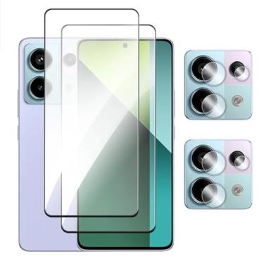 Imagem de para Redmi Note 13 Pro 4G 5G, 4in1 Vidro Temperado 2.5D Full Cover Screen Screen Protetor