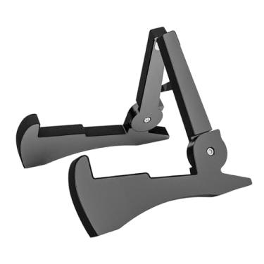 Imagem de oshhni Suporte de chão dobrável para guitarra, acessório universal profissional para instrumentos musicais, ideal para aulas de bandolim, Preto