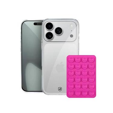 Imagem de Kit Capa Crystal Slim para iPhone 17 Pro +  Ventosa - Rosa - Gshield