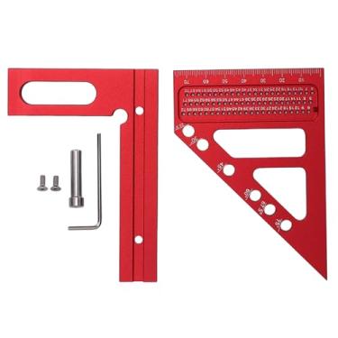 Imagem de WALFRONT Régua de Medição Multiângulo 3D Linha de Desenho 3D Régua Triangular de Esquadria Transferidor Quadrado de Liga de Alumínio para Carpintaria