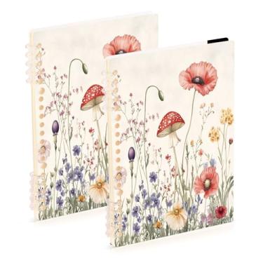 Imagem de Burbuja Cadernos com nome, papel pautado universitário A5 com 60 folhas, fichário para escritório, 2 unidades