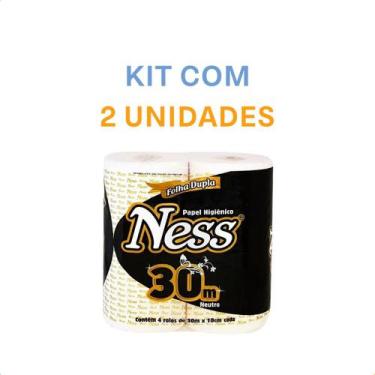 Imagem de Kit 2 Pacotes de 4 Rolos de Papel Higiênico Toque Macio com Folha Dupl