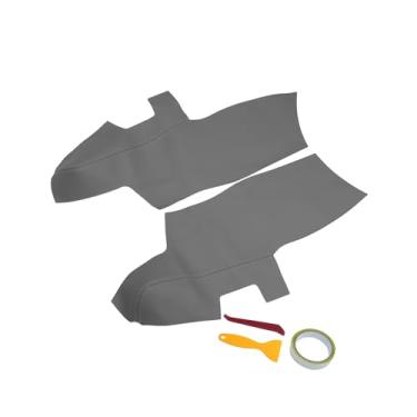 Imagem de ACROPIX Tampa do apoio de braço do painel da porta dianteira do carro guarnições interiores da porta para Hyundai Santa Fe 2006-2012 cinza 1 par de peças de carro