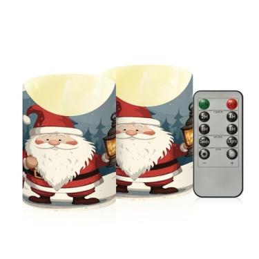 Imagem de Wassud Um gnomo segurando uma lanterna velas sem chama com controle remoto, velas realistas cintilantes com temporizador, velas decorativas para Natal, casamento, festa, decoração de casa pequena