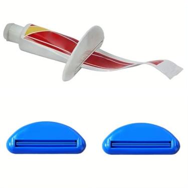 Imagem de 2 peças espremedor de pasta de dente, dispensador de tubo de pasta de dente de plástico, clipes de pasta de dente para economizar pasta de dente
