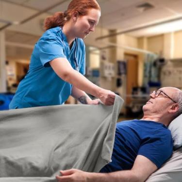 Imagem de Avalon Bedding Cobertores Hospitalares de Algodão Tamanho Solteiro Branco Térmico Pacote com 4 - Cobertor de Banho, Estilo Hospital, Leve Cobertores de Cama Hospitalar, Tamanho Solteiro (177 x 232 cm