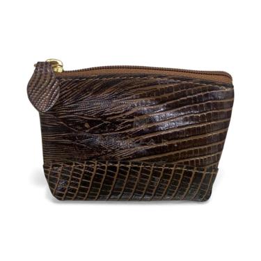 Imagem de Porta-moedas Feminino De Couro Legítimo Mariart Pn10 Nude Croco-Feminino