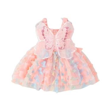 Imagem de Vestido De Verão Para Menina Com Asas De Borboleta Em Tule, Vestido De
