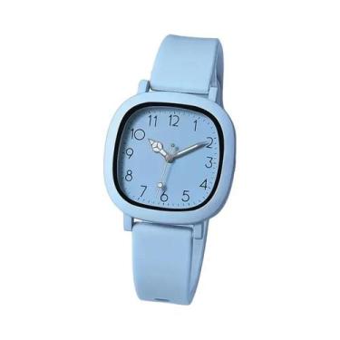 Imagem de Relógio De Pulso Feminino De Quartzo Quadrado Com Pulseira De Silicone