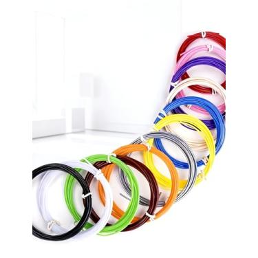 Imagem de Filamento PLA para caneta 3D de 5 m, 10 cores, 10 rolos, refis de alta temperatura, seguro para crianças, desenho 3D criativo, conjunto de presente de artesanato