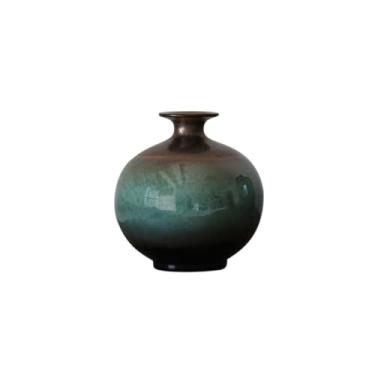 Imagem de Vaso de cerâmica simples para casa, sala de estar, dispositivo de flores feito à mão, estilo chinês, arranjos de flores, ornamentos de mesa, vasos de flores (A)