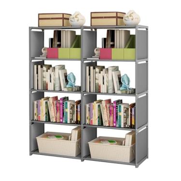 Imagem de Estante de Livros 5 Andares Organizador Armazenamento com 8 Cubos Alta Independente Vertical para Quarto Sala Estar Escritório Armário Estudo