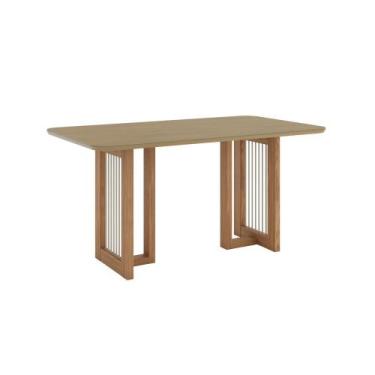 Imagem de Mesa Jantar Yara 160 Canto Arredon com Vidro Incolor Nature - Henn