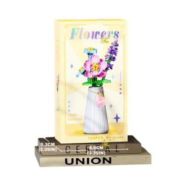 Imagem de Brinquedo De Blocos Mini Modelo Rosa Girassol HUIQIBAO MOC Buquê De Fl