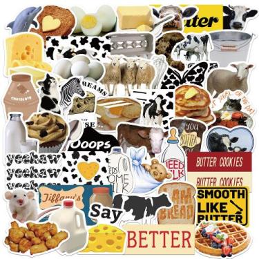 Imagem de Pacote de adesivos de queijo com manteiga de vaca, 50 unidades à prova