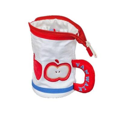 Imagem de Estojo de lápis, bolsa de lona bordada com frutas vermelhas fofas - yi