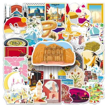 Imagem de Pacote de adesivos para viagens no Oriente Médio, 50 unidades de vinil