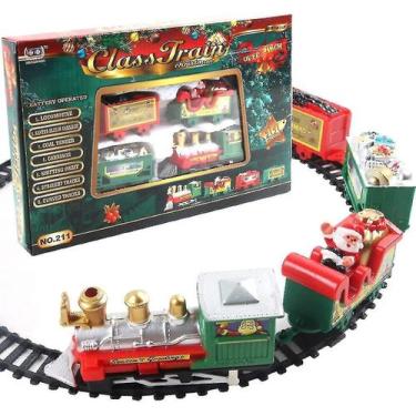 Imagem de Conjunto de trem elétrico para decoração de Natal para crianças - Gloo