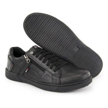 Imagem de Sapatenis Masculino Conforto Couro Preto Ziper BR2-Masculino