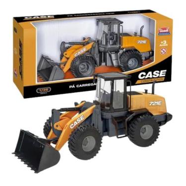 Imagem de Trator Carregadeira Pá Réplica Brinquedo Articulável Infantil de Obra 