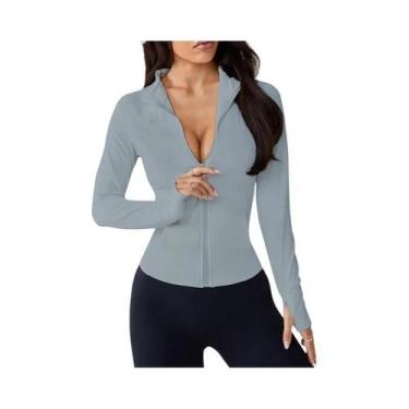 Imagem de Jaqueta De Yoga Feminina De Secagem Rápida Com Manga Longa E Zíper, Go