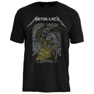 Imagem de Camiseta de Banda Metallica em Algodão Manga Curta Gola Redonda-Unissex