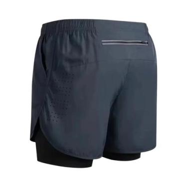 Imagem de Shorts De Ginástica Masculinos 2 Em 1 De Secagem Rápida Para Corrida E