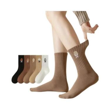 Imagem de Meias Casuais Unissex De Algodão Respirável Com Design De Urso Em Cart