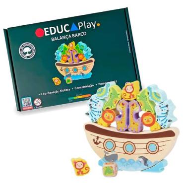 Imagem de Brinquedo Educativo de Madeira Balança Barco Montessori Polibrinq - BD
