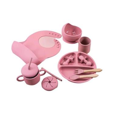 Imagem de Conjunto De Alimentação Para Bebês Em Silicone 9 Peças Com Colher De M