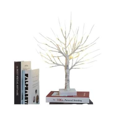 Imagem de Luminária De Mesa Em Forma De Galho De Bétula Branca Com 36 LEDs, Ajus