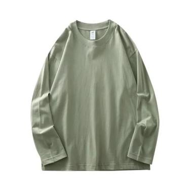 Imagem de Camisetas Masculinas De Manga Longa Em Algodão Primavera 2025, Cores S